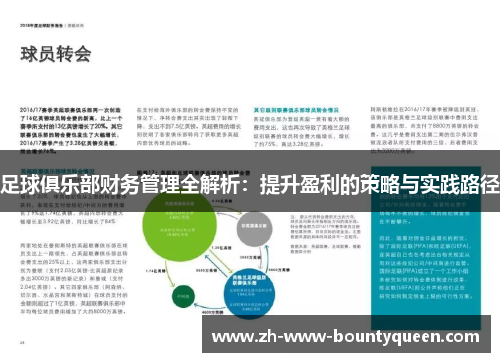足球俱乐部财务管理全解析:提升盈利的策略与实践路径 足球俱乐部财务管理全解析:提升盈利的策略与实践路径